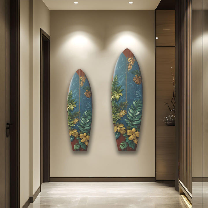 Botanische Blätter Surfbrett Wandkunst