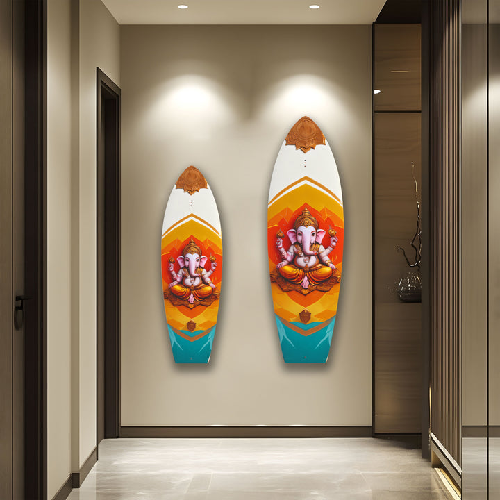 Pinkes Buddha-Surfbrett-Wandbild
