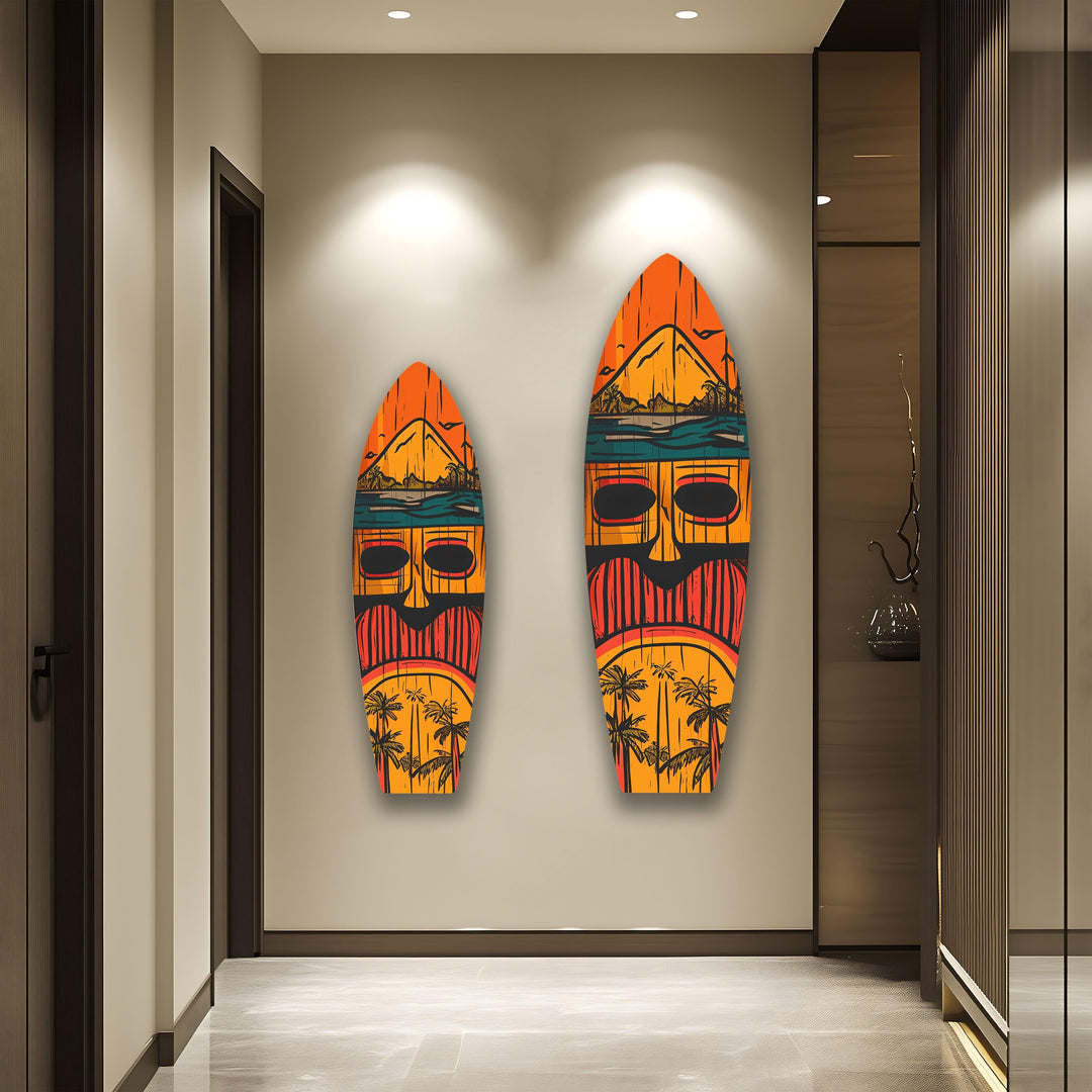 Tiki-Bar-Dekor, Surfbrett-Wandkunst