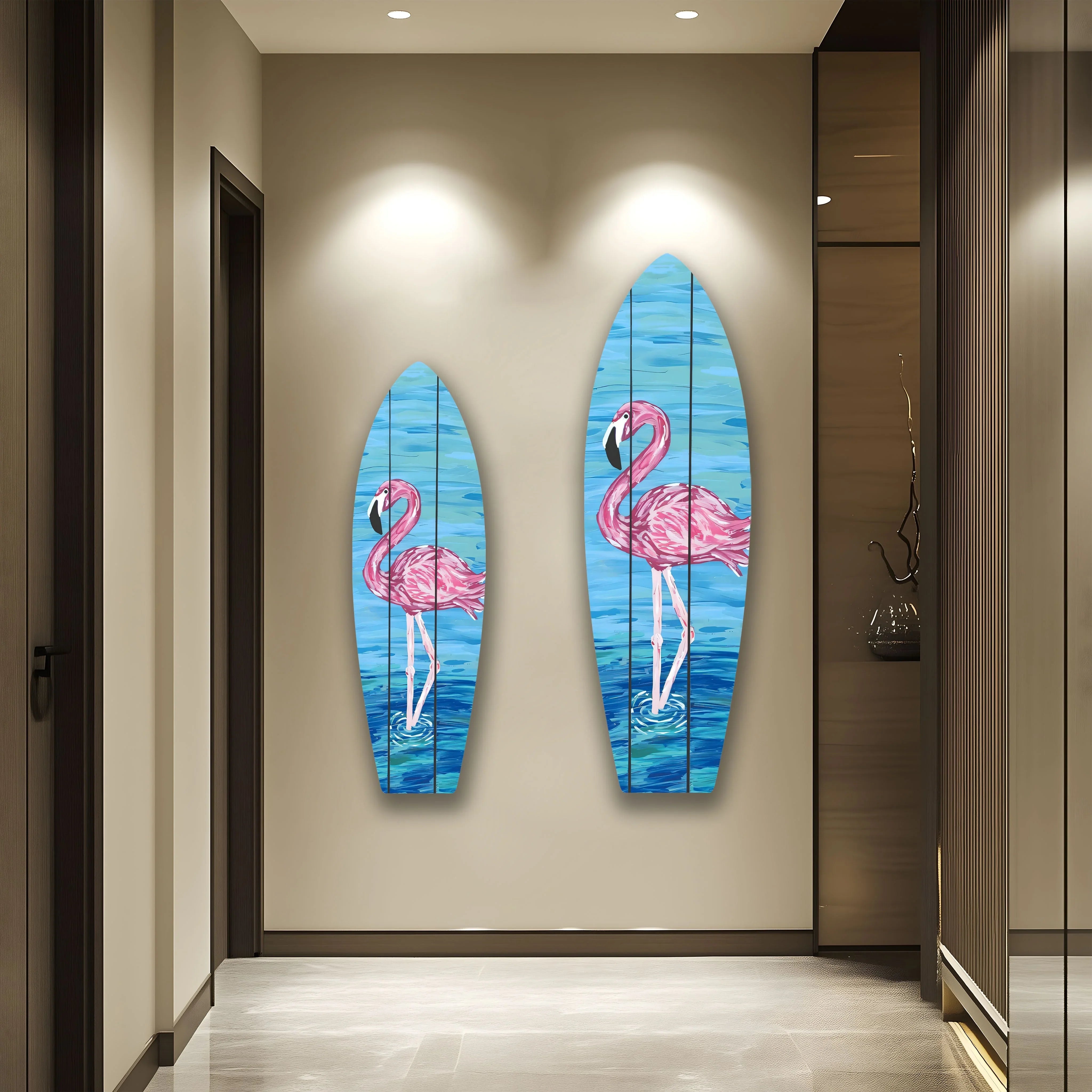 Flamingo Surfboard Wall Art – Tropical Decor – MyPhotoStation