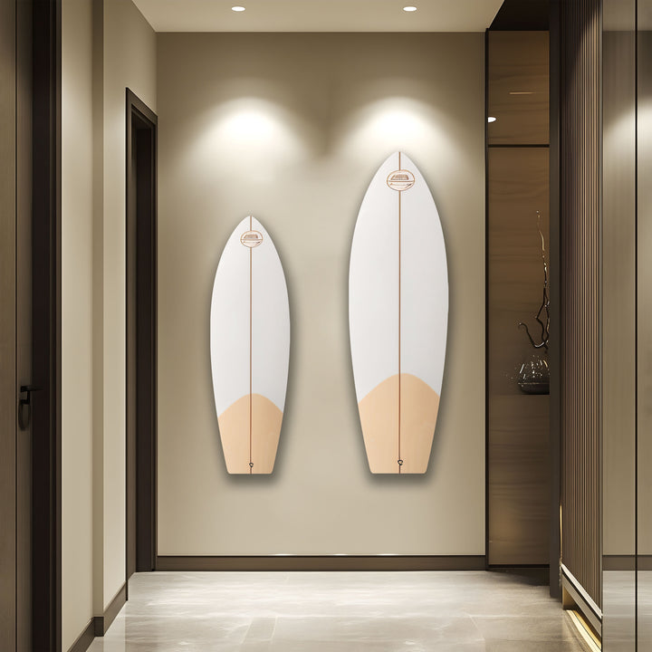 Brown White Surfboard Wall Art