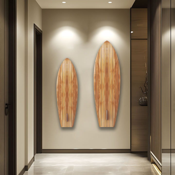 Holzdetails Braun Beige Surfbrett Wandkunst