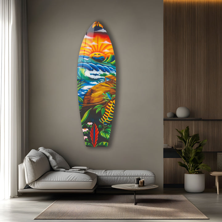Pop-Art-Surfbrett-Wandkunst