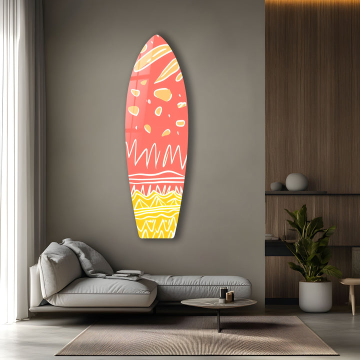 Pink Art Surfbrett Wandkunst
