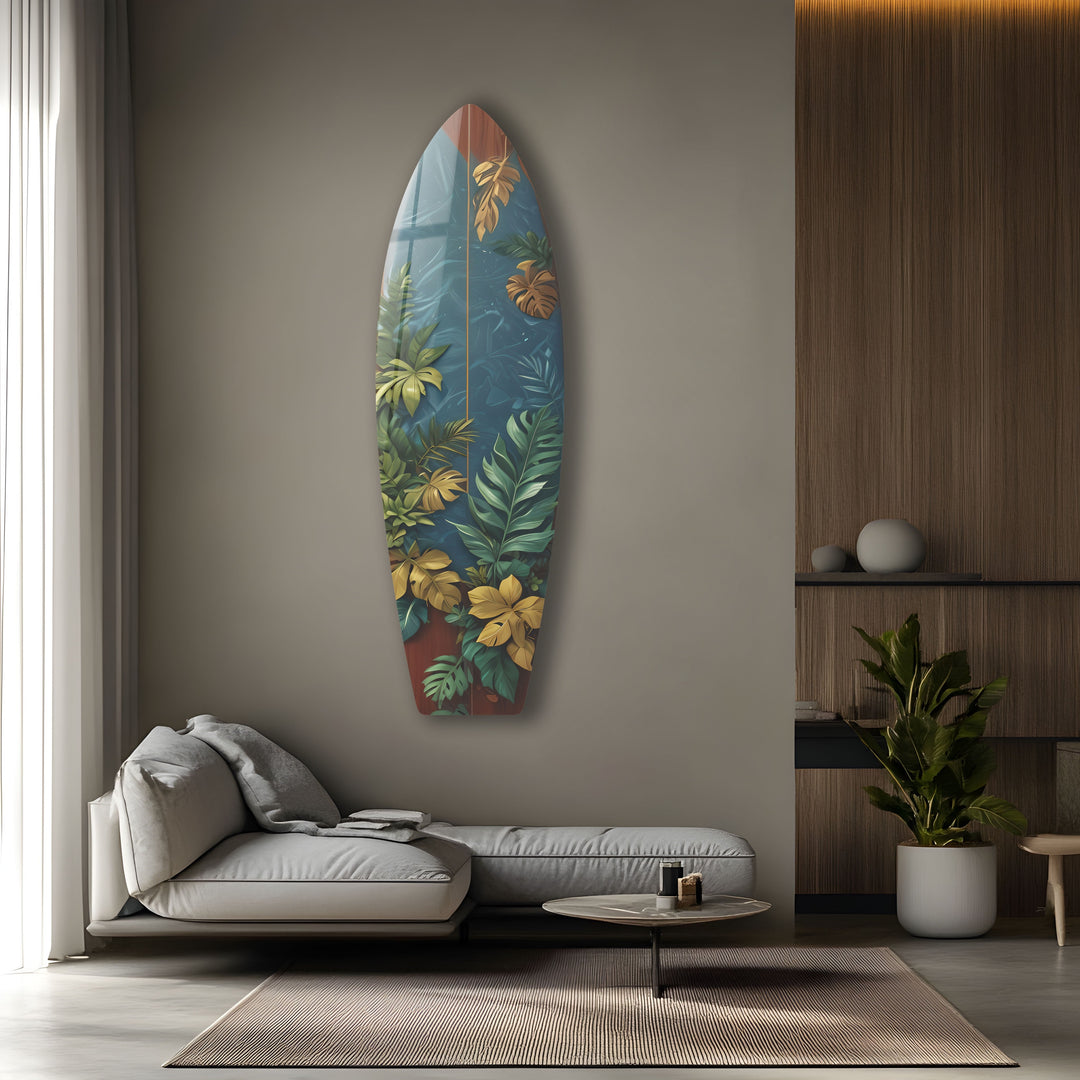 Botanische Blätter Surfbrett Wandkunst