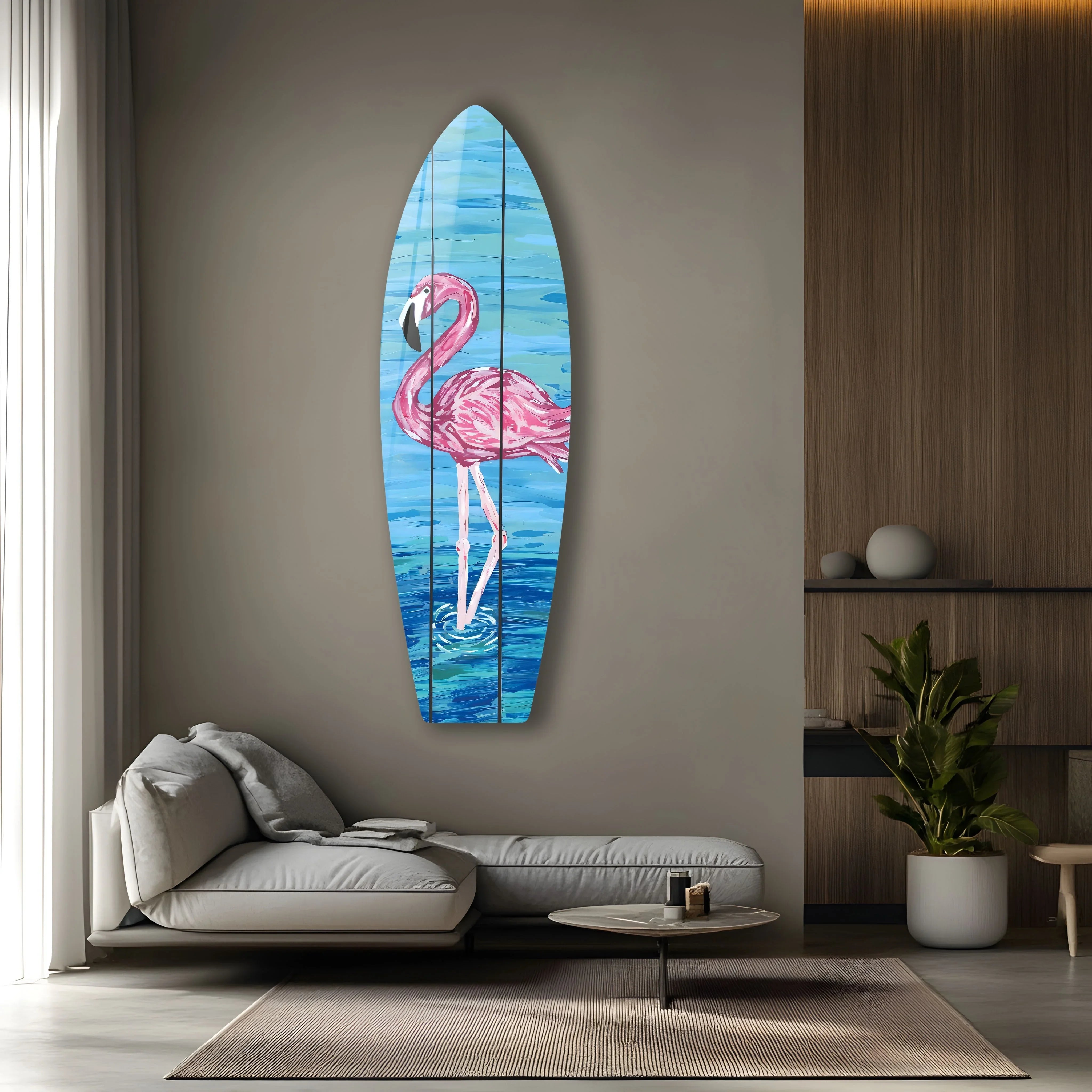 Flamingo Surfboard Wall Art – Tropical Decor – MyPhotoStation