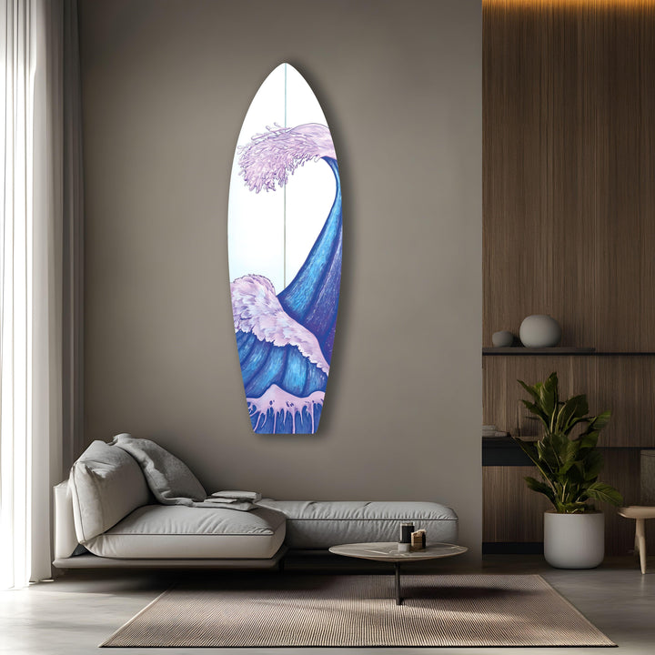 Lila Meereswelle Surfbrett Wandkunst