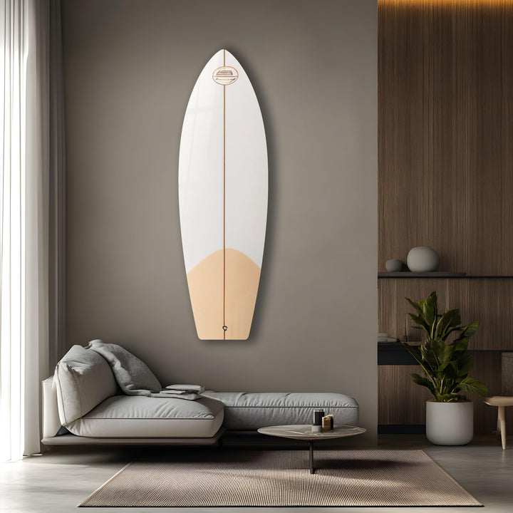 Brown White Surfboard Wall Art