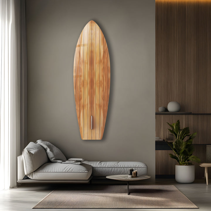 Holzdetails Braun Beige Surfbrett Wandkunst