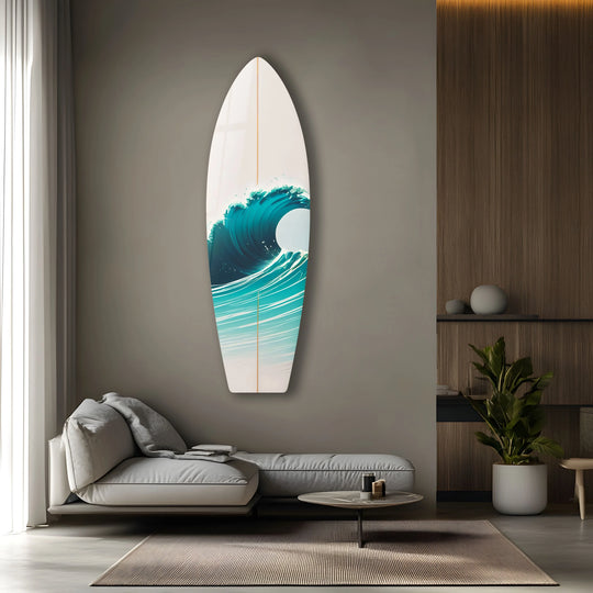 SurfBoard featuring sea waves a surfboard wall art decor with wave design and durable construction adding coastal elegance to your wall