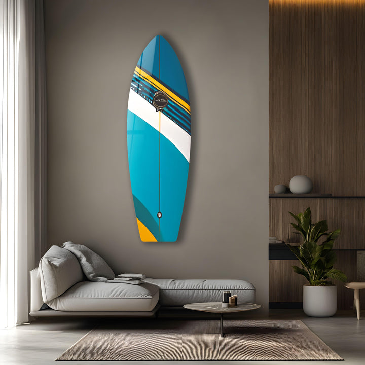 Blaues Surfbrett-Wandbild