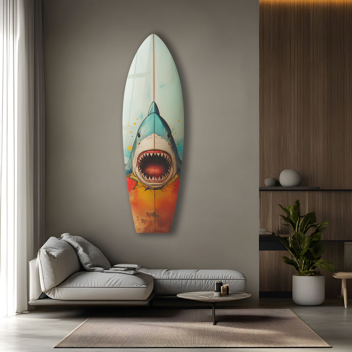 Hai-Surfbrett-Wandkunst