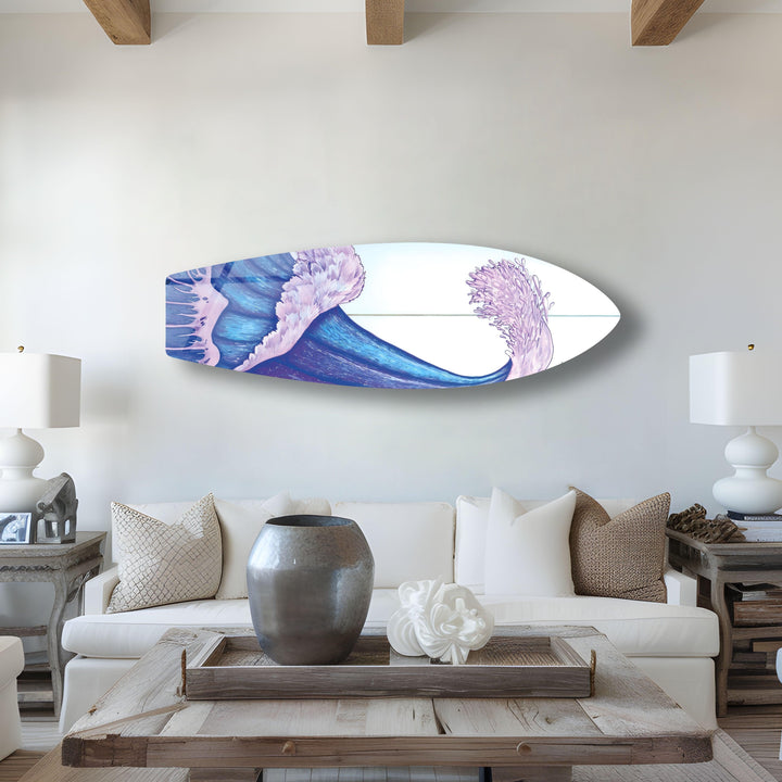 Lila Meereswelle Surfbrett Wandkunst