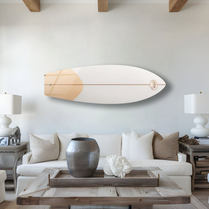 Brown White Surfboard Wall Art
