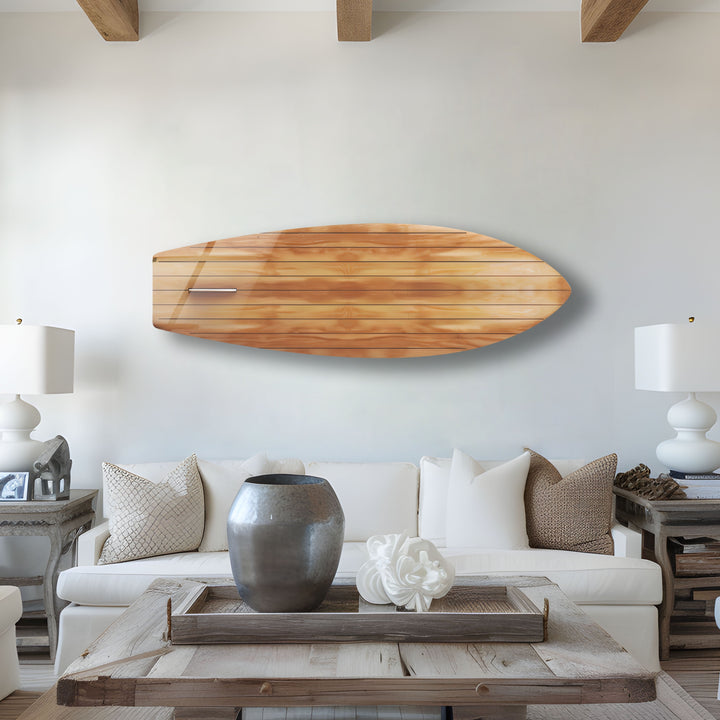 Holzdetails Braun Beige Surfbrett Wandkunst