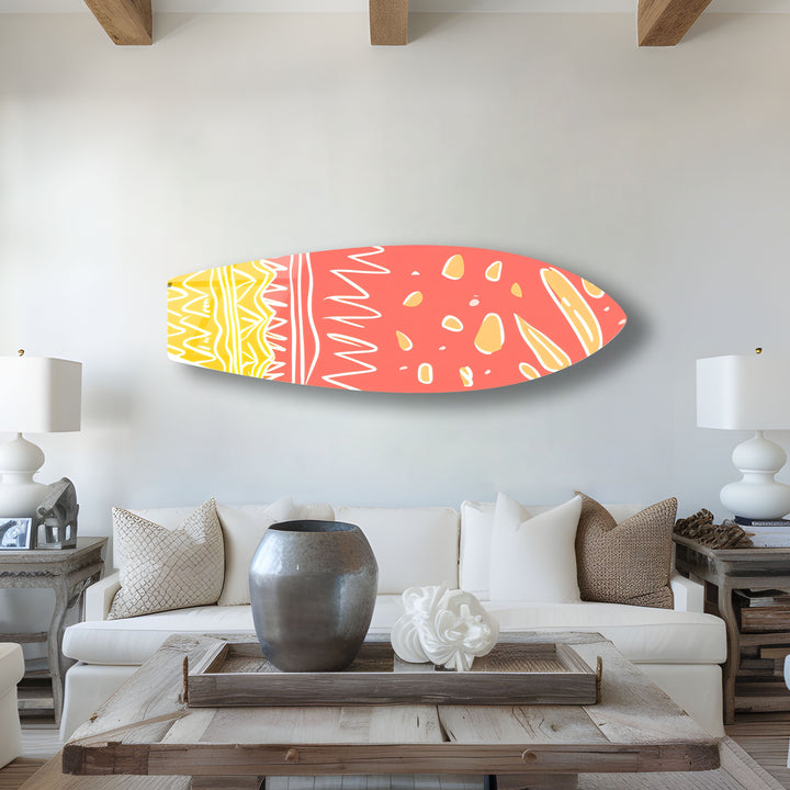 Pink Art Surfbrett Wandkunst