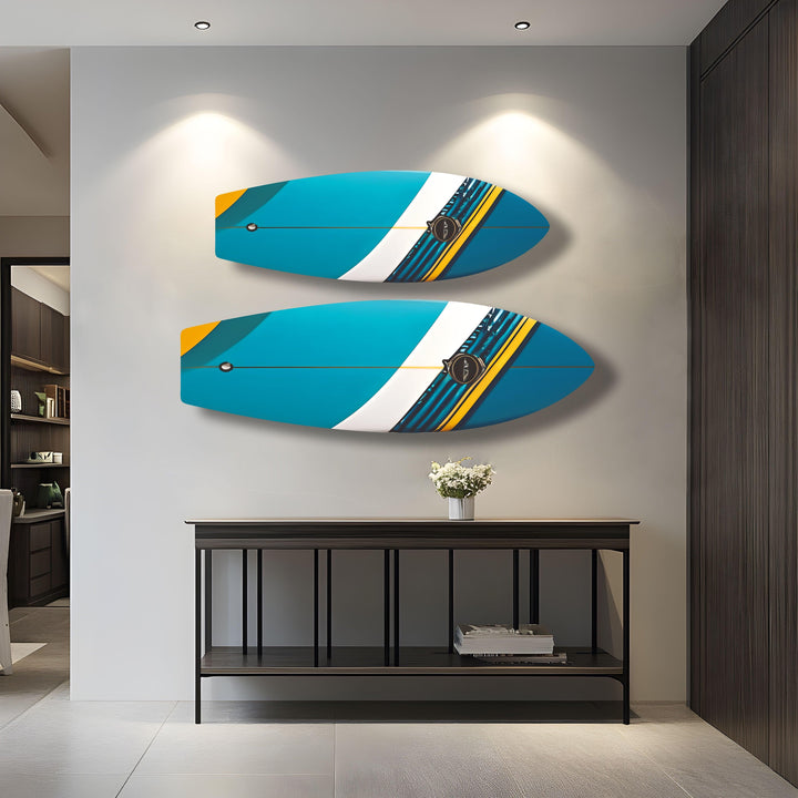 Blaues Surfbrett-Wandbild