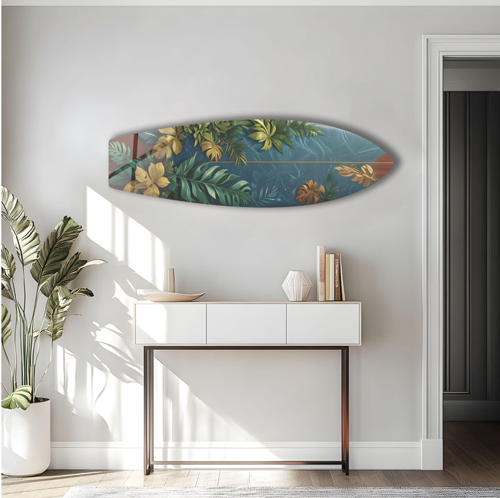 Botanische Blätter Surfbrett Wandkunst