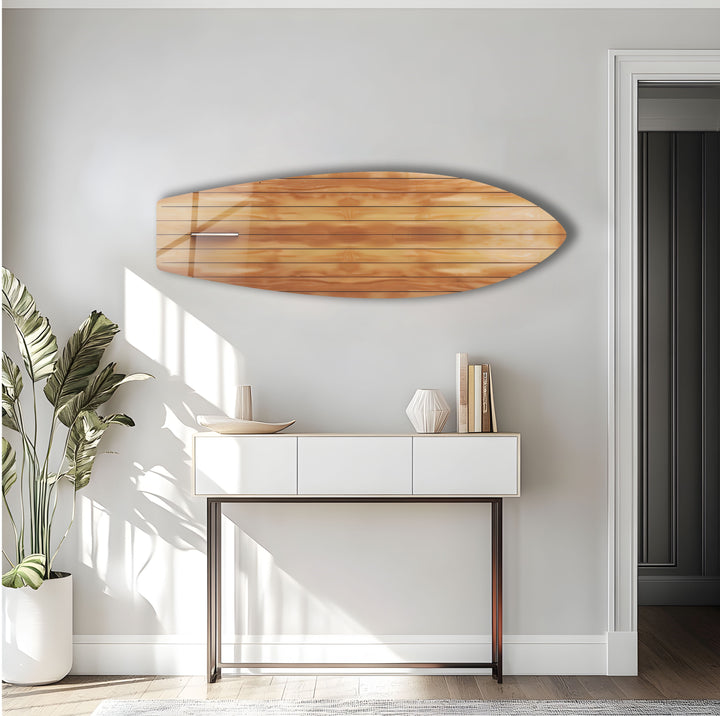 Holzdetails Braun Beige Surfbrett Wandkunst