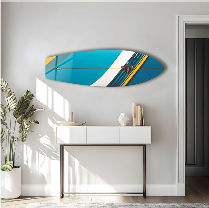 Blaues Surfbrett-Wandbild