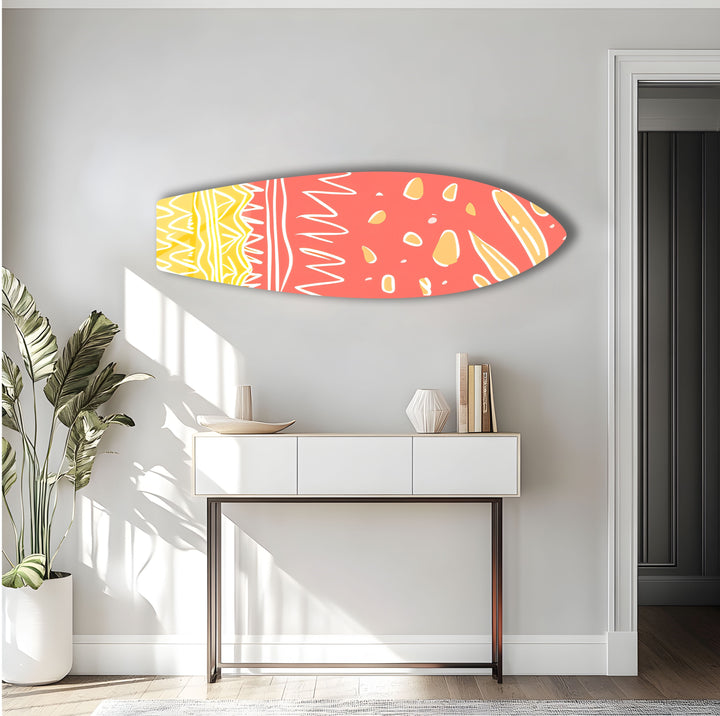Pink Art Surfbrett Wandkunst