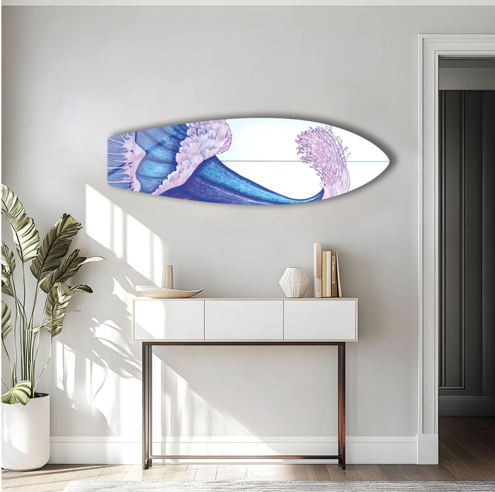 Lila Meereswelle Surfbrett Wandkunst