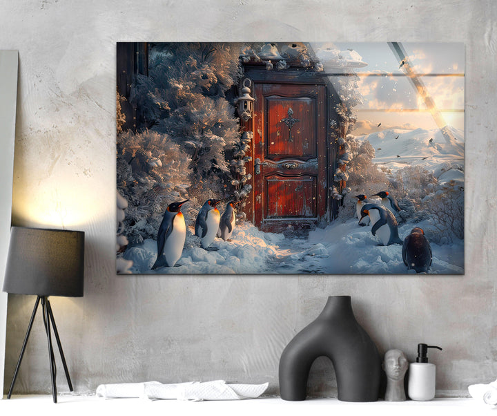 Narnia & Penguins Glass Wall Art custom glass photo prints, large glass prints
