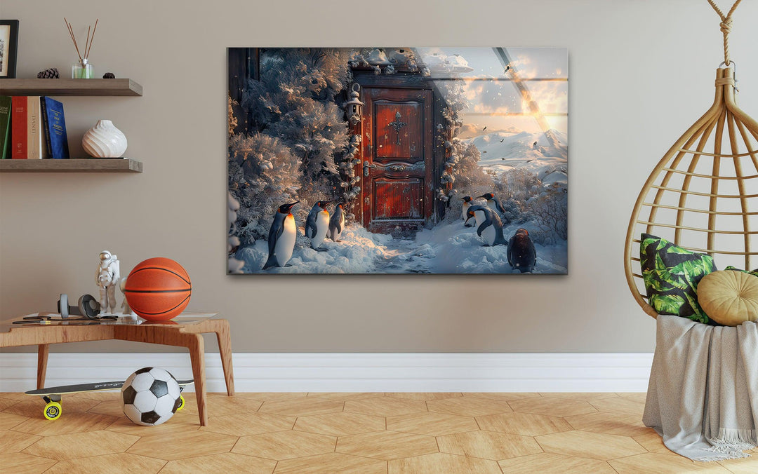 Narnia & Penguins Glass Wall Art picture on glass wall art, photos printed on glass
