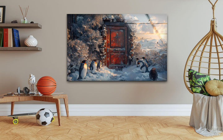 Narnia & Penguins Glass Wall Art picture on glass wall art, photos printed on glass
