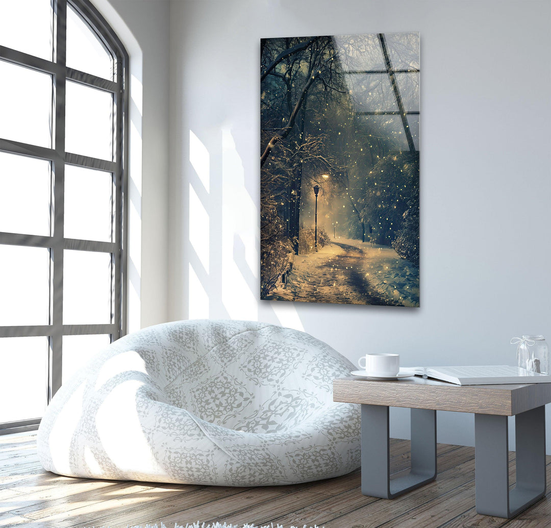Narnia Winter Glass Wall Art custom glass pictures, glass art prints
