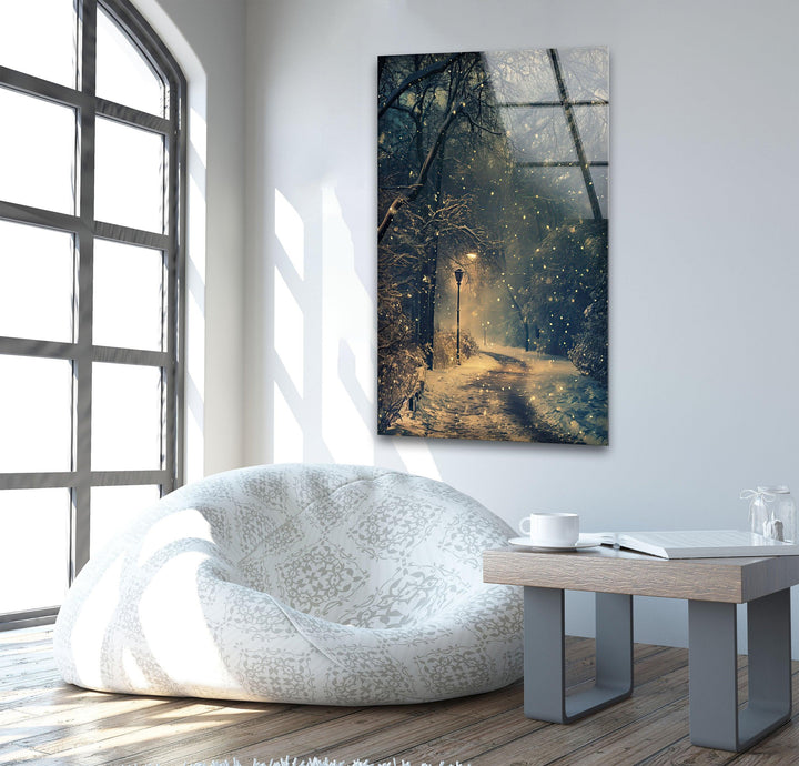 Narnia Winter Glass Wall Art custom glass pictures, glass art prints
