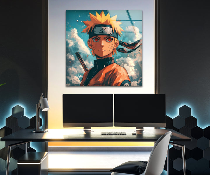 Naruto Portrait Glass Wall Art photo print on glass, prints on glass wall art