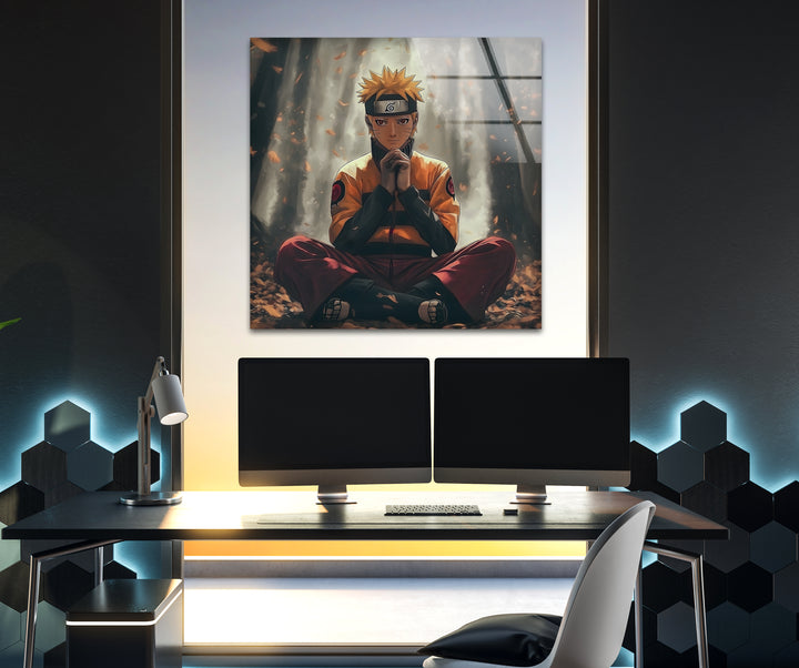 Naruto in Forest Glass Wall Art custom glass pictures, glass art prints