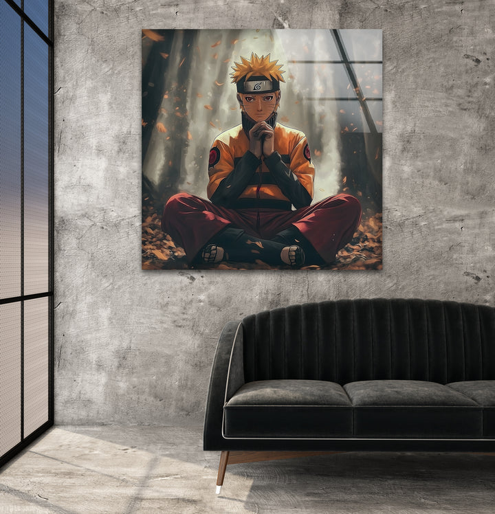 Naruto in Forest Glass Wall Art glass image printing, glass prints from photos