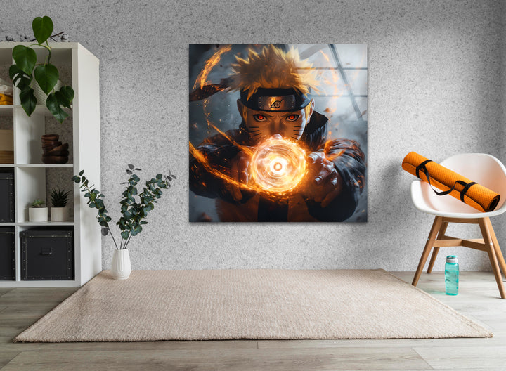  Naruto's Fiery Power Glass Wall Art glass photo prints, glass picture prints