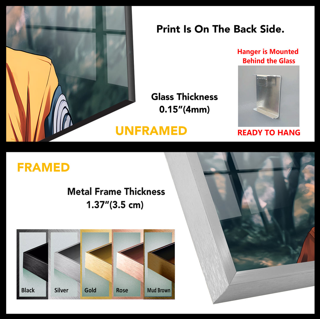 Naruto in Jungle Glass Wall Art