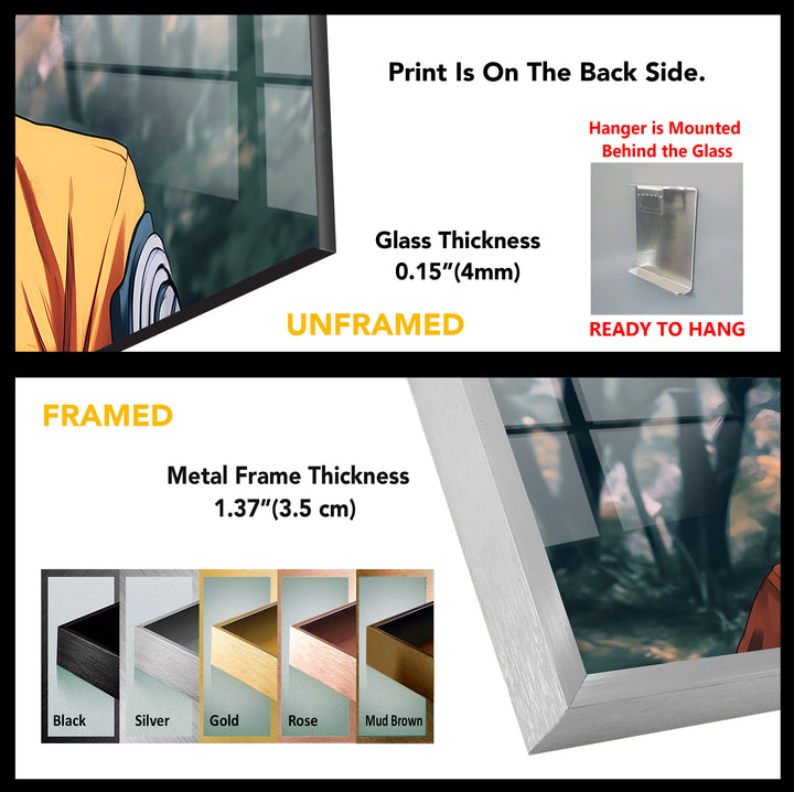 Naruto in Jungle Glass Wall Art