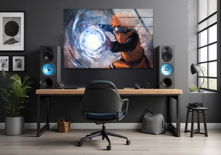 Naruto Skills Glass Wall Art print picture on glass, Tempered Glass Wall Art