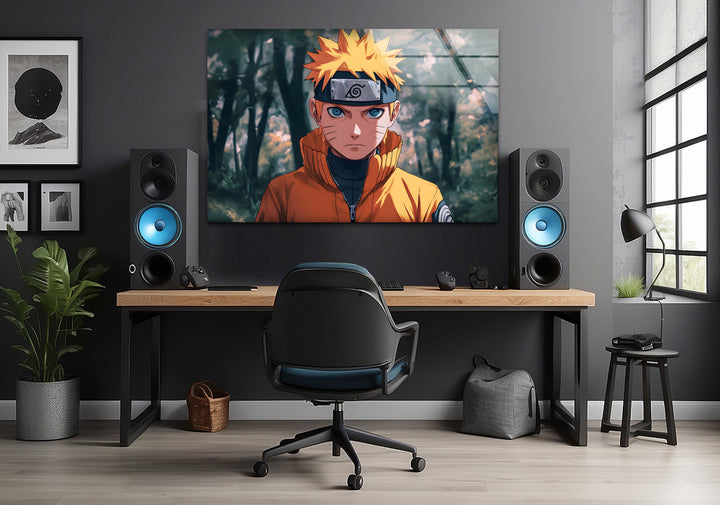 Naruto in Jungle Glass Wall Art glass photo prints, glass picture prints