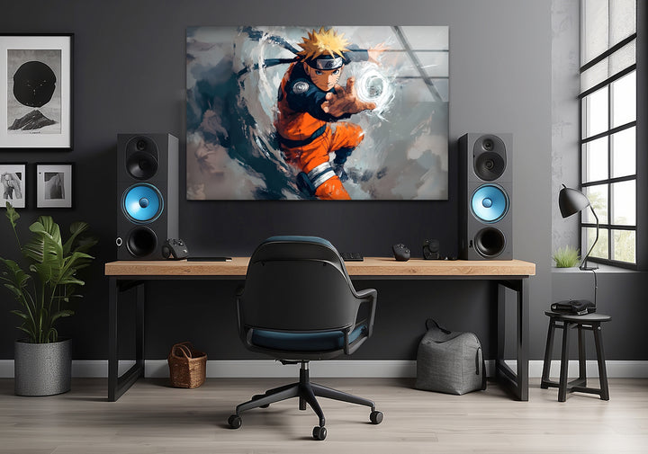 Naruto's Power Glass Wall Art glass wall decor, glass wall art decor