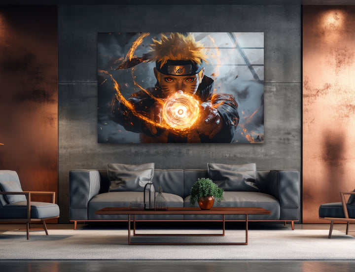  Naruto's Fiery Power Glass Wall Art art glass wall art, glass wall art pictures