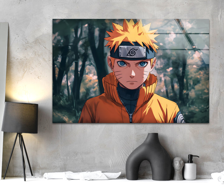 Naruto in Jungle Glass Wall Art print on glass, glass printed photos