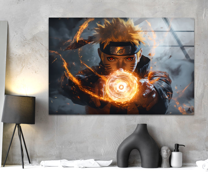  Naruto's Fiery Power Glass Wall Art Glass Printing Wall Art, Print photos on glass