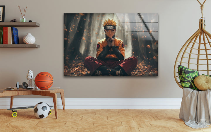Naruto in Forest Glass Wall Art art glass wall art, glass wall art pictures