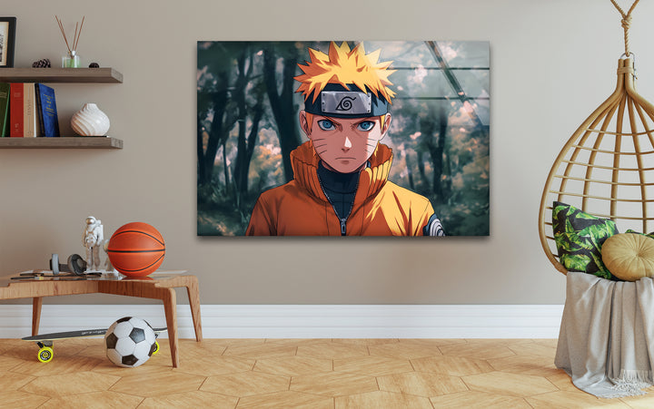 Naruto in Jungle Glass Wall Art print picture on glass, Tempered Glass Wall Art