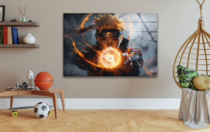  Naruto's Fiery Power Glass Wall Art glass image printing, glass prints from photos