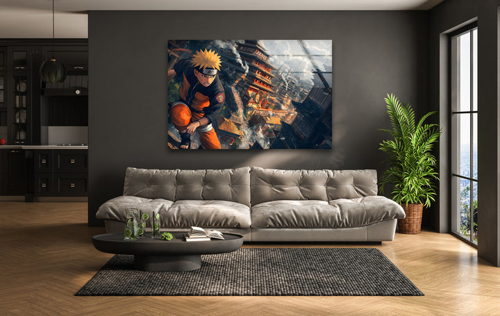 Naruto & Temple Glass Wall Art glass pictures for Wall, glass prints wall art