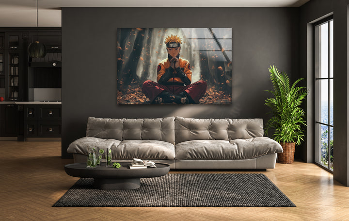 Naruto in Forest Glass Wall Art glass wall decor, glass wall art decor