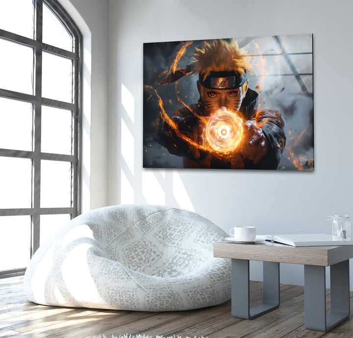  Naruto's Fiery Power Glass Wall Art glass pictures for Wall, glass prints wall art