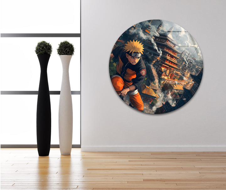Naruto & Temple Glass Wall Art large glass photo prints, glass wall photos